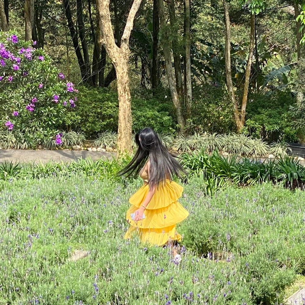 Ruffled yellow skirt